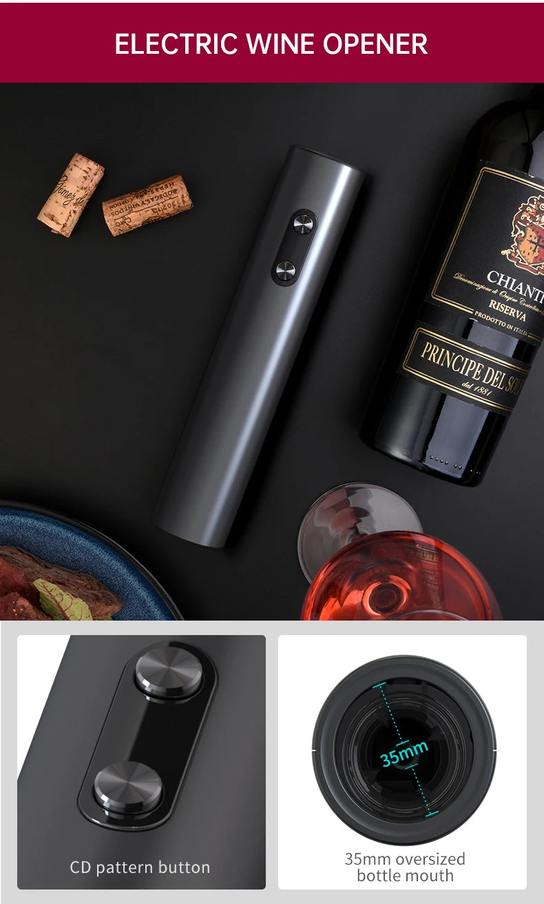 Set Electric pentru Deschiderea Sticlelor de Vin